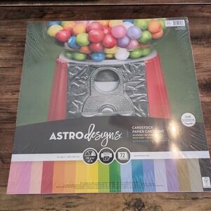 Astrodesigns Cardstock Item‎ #46408 12x12 72 Sheets 18 Colors Solid Core New